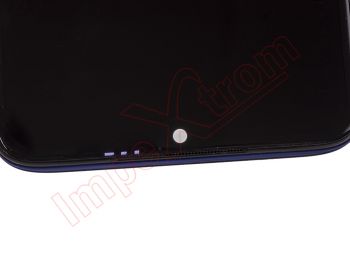 Pantalla Dual SIM IPS LCD negra con marco azul y carcasa frontal para Xiaomi Redmi Note 8 Pro (M1906G7)